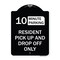 Signmission Minute Parking Resident Pick-Up and Drop-Off Minute Parking Aluminum Sign, 24" x 18", BW-1824-23875 A-DES-BW-1824-23875 - alternate 1
